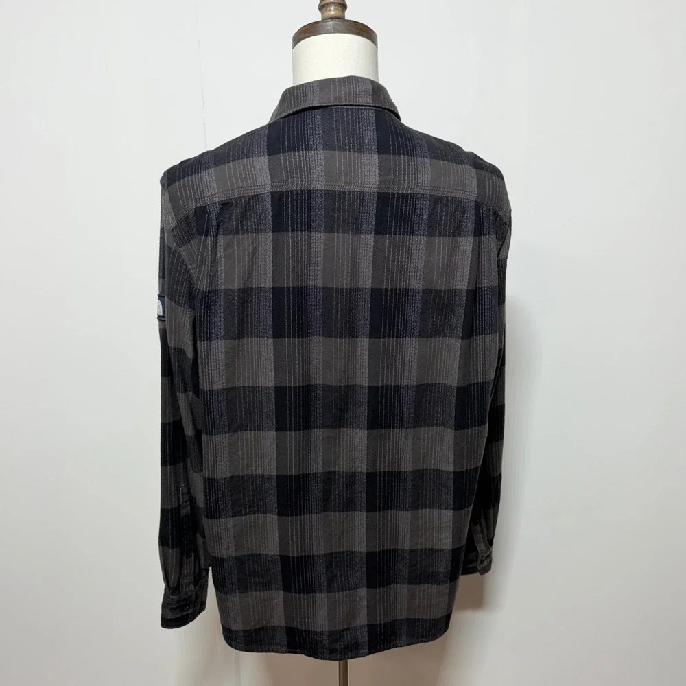 The North Face Shirt Mens Large Black Arroyo Flannel Long Sleeve Plaid Button Up